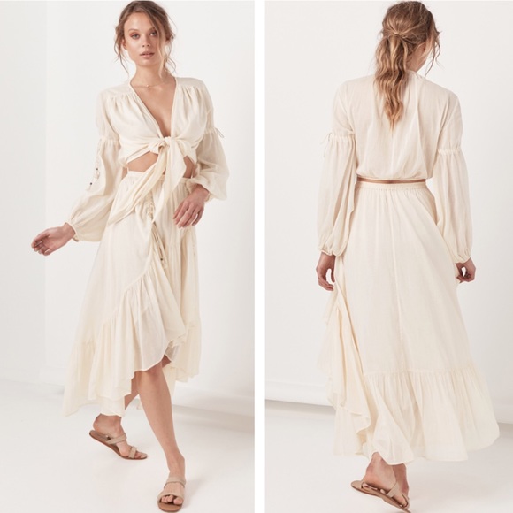 🌿 Spell Seashell Ruched Skirt Size M - Picture 8 of 8